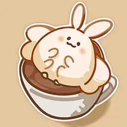 The Coffee Moth mascot sitting in a cup of coffee.